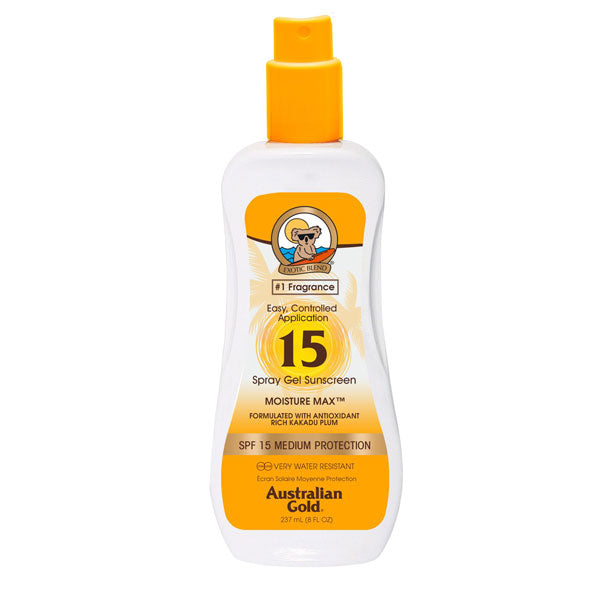 AUSTRALIAN GOLD SPRAY GEL SPF 15 MEDIUM PROTECTION 237 ML - Tre Pi Profumerie