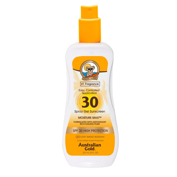 AUSTRALIAN GOLD SPRAY GEL CLEAR SPF 30 HIGH PROTECTION 237 ML - Tre Pi Profumerie