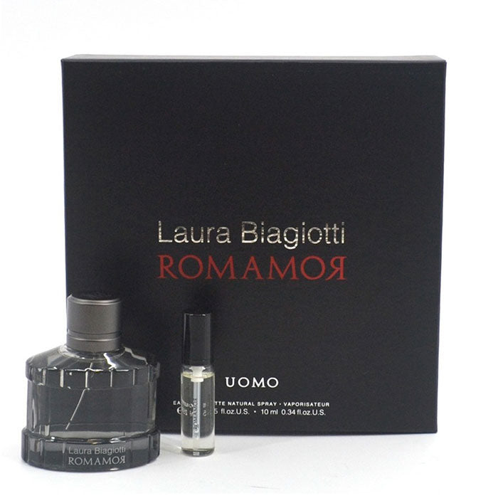 LAURA BIAGIOTTI ROMA UOMO AMOR COFANETTO EDT 75 ML + EDT 10 ML - Tre Pi Profumerie