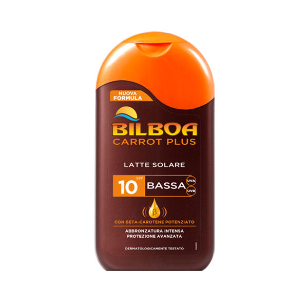 BILBOA CARROT PLUS LATTE SOLARE SPF 10 200 ML - Tre Pi Profumerie