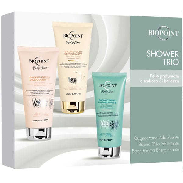 BIOPOINT COFANETTO SHOWER TRIO BAGNOCREMA + BAGNO OLIO - Tre Pi Profumerie