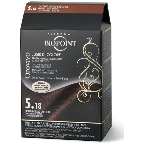 BIOPOINT OROVIVO ELISIRCOLORE CASTANO CHIARO CHOCO ICE 5.18 - Tre Pi Profumerie