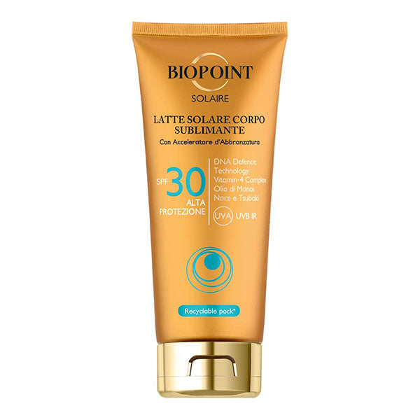 BIOPOINT SOLAIRE LATTE SOLARE CORPO SUBLIMINANTE SPF 30 200 ML - Tre Pi Profumerie