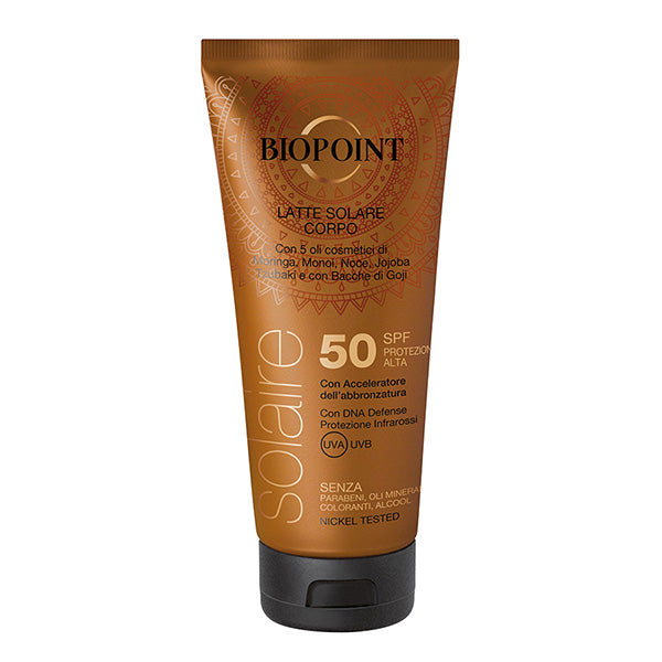 BIOPOINT SOLAIRE LATTE SOLARE CORPO 50 SPF 200 ML - Tre Pi Profumerie