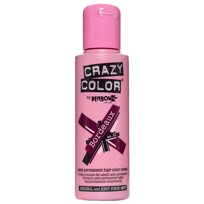 CRAZY COLOR SEMI-PERMANENT HAIR COLOR CREAM BORDEAUX 51 - Tre Pi Profumerie
