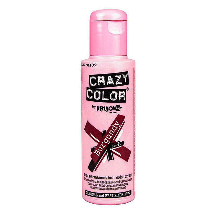 CRAZY COLOR SEMI-PERMANENT HAIR COLOR CREAM BURGUNDY 61 - Tre Pi Profumerie