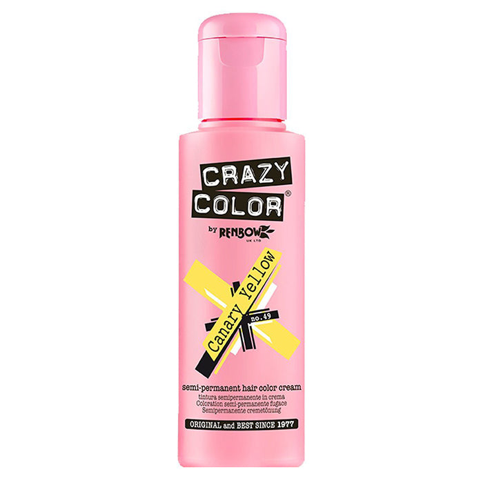 CRAZY COLOR SEMI-PERMANENT HAIR COLOR CREAM CANARY YELLOW 49 - Tre Pi Profumerie