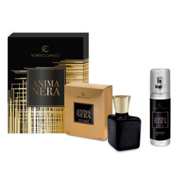 CAPUCCI ANIMA NERA COFANETTO EDP 100 ML + DEODORANTE - Tre Pi Profumerie