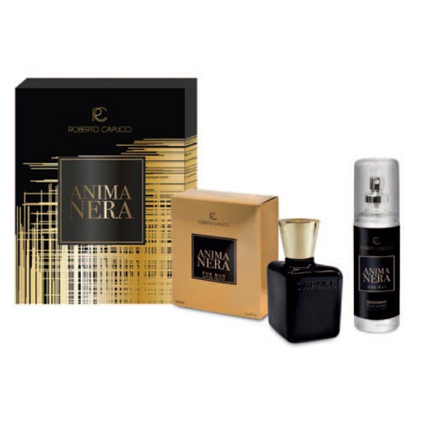 CAPUCCI ANIMA NERA COFANETTO AFTER SHAVE 100 ML + DEODORANTE - Tre Pi Profumerie