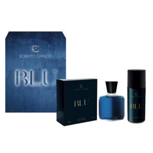 CAPUCCI BLU WATER COFANETTO AFTER SHAVE 100 ML + DEODORANTE - Tre Pi Profumerie