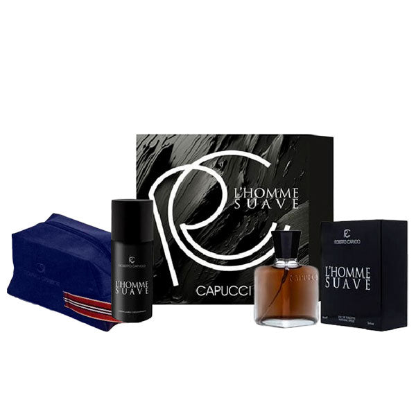 CAPUCCI L'HOMME SUAVE COFANETTO DOPOBARBA 100 ML + DEO 150 ML - Tre Pi Profumerie