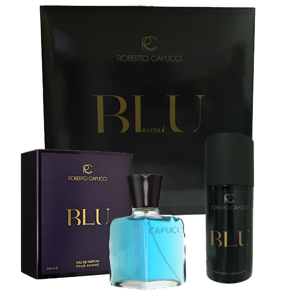 CAPUCCI BLU WATER COFANETTO EDP 100 ML + DEODORANTE 150 ML - Tre Pi Profumerie