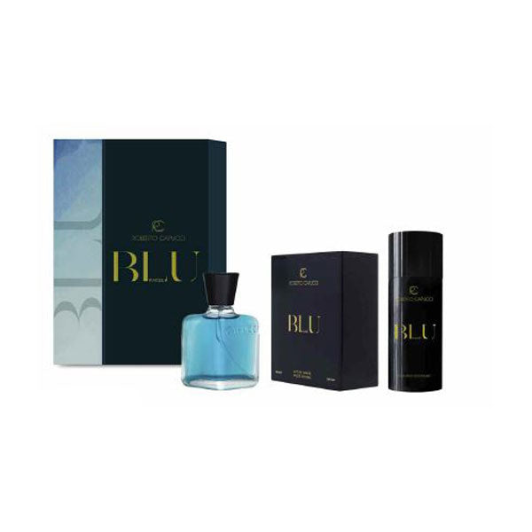 CAPUCCI BLU WATER COFANETTO DOPOBARBA 100 ML + DEODORANTE 150 ML - Tre Pi Profumerie