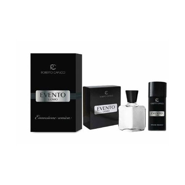CAPUCCI EVENTO UOMO COFANETTO EDT 100 ML + DEODORANTE 150 ML - Tre Pi Profumerie