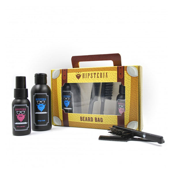 HIPSTERIA COFANETTO BEARD BAG SAPONE 125 + OLIO 50 + KT SPAZZOLA - Tre Pi Profumerie