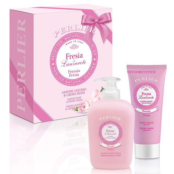 PERLIER COFANETTO FRESIA CREMA MANI 100 + SAPONE LIQUIDO 300 ML - Tre Pi Profumerie