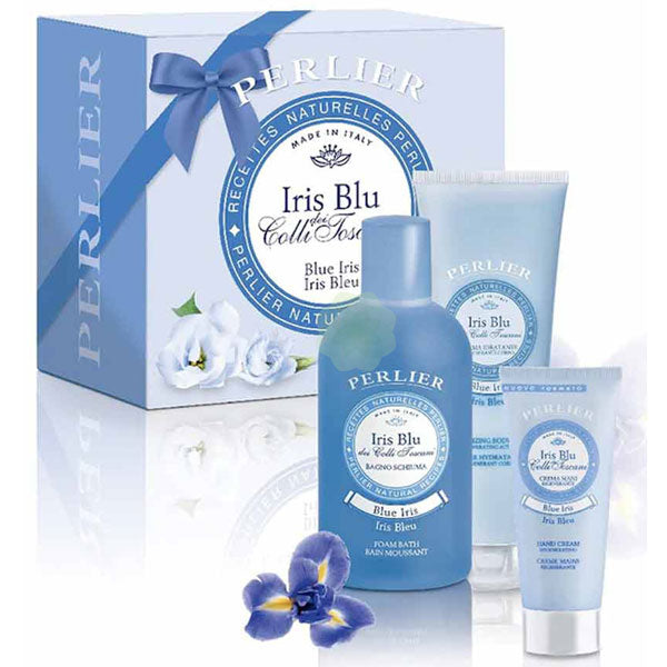 PERLIER COFANETTO IRIS BLU BAGNO SCH + CREMA CORPO + CREMA MANI - Tre Pi Profumerie
