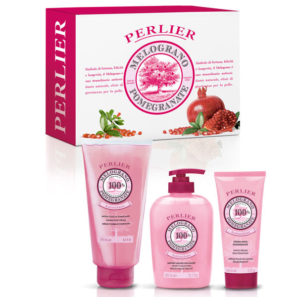 PERLIER COFANETTO MELOGRANO DOCCIA + SAPONE LIQ + CREMA MANI - Tre Pi Profumerie