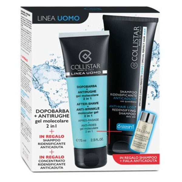 COLLISTAR LINEA UOMO DOPOBARBA+ANTIRUGHE 75 + SHAMPOO 100 + CON - Tre Pi Profumerie