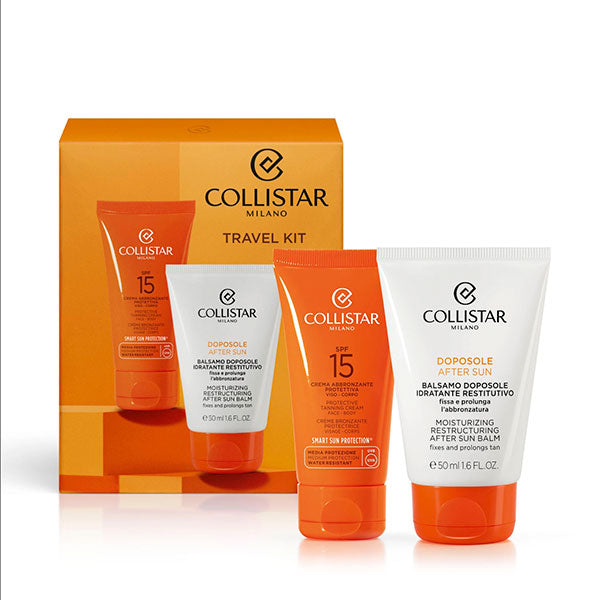 COLLISTAR TRAVEL KIT CREMA ABBRONZANTE SPF 15 + BALSAMO DOPOSOLE - Tre Pi Profumerie