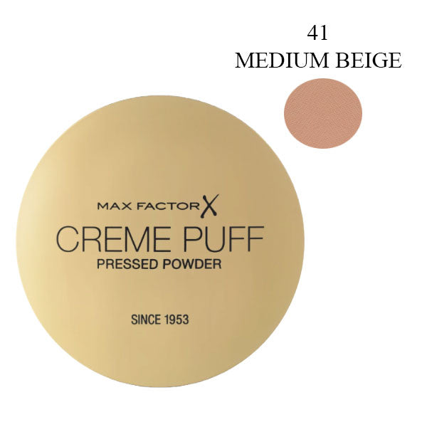 MAX FACTOR CREME PUFF POWDER COMPACT MEDIUM BEIGE 41 - Tre Pi Profumerie