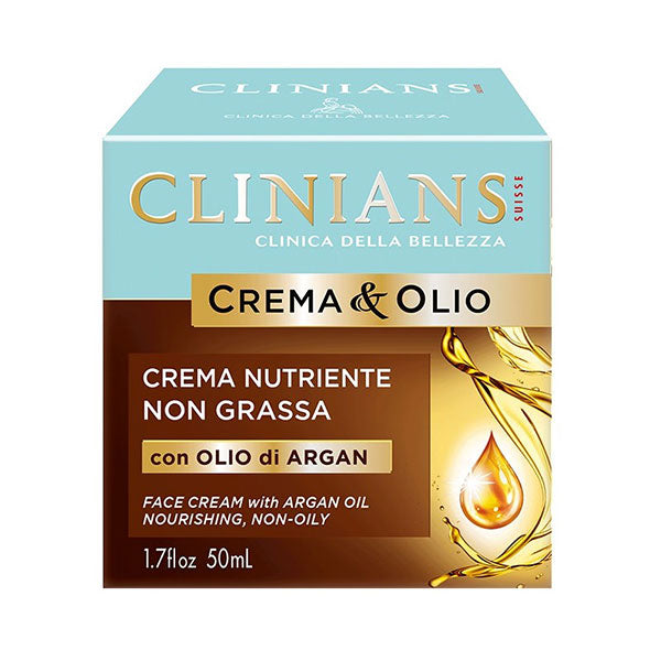 CLINIANS CREMA & OLIO ANTIRUGHE CON OLIO DI ARGAN 50 ML - Tre Pi Profumerie