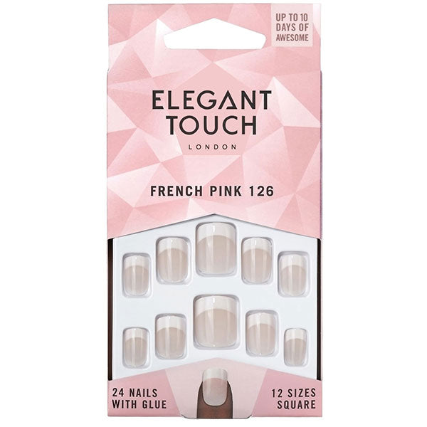 ELEGANT TOUCH NATURAL FRENCH SHORT PINK GLUE ON 126 - Tre Pi Profumerie