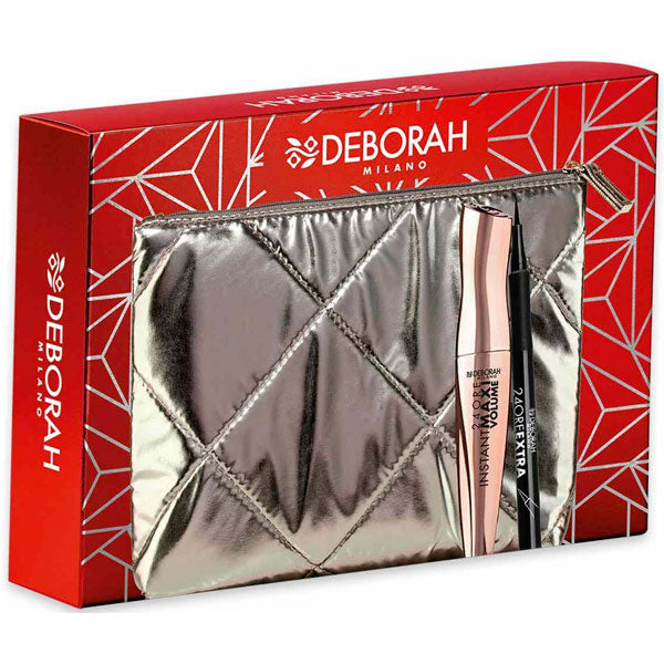 DEBORAH COFANETTO MASCARA 24 ORE INSTANT MAXI VOLUME + EYELINER - Tre Pi Profumerie