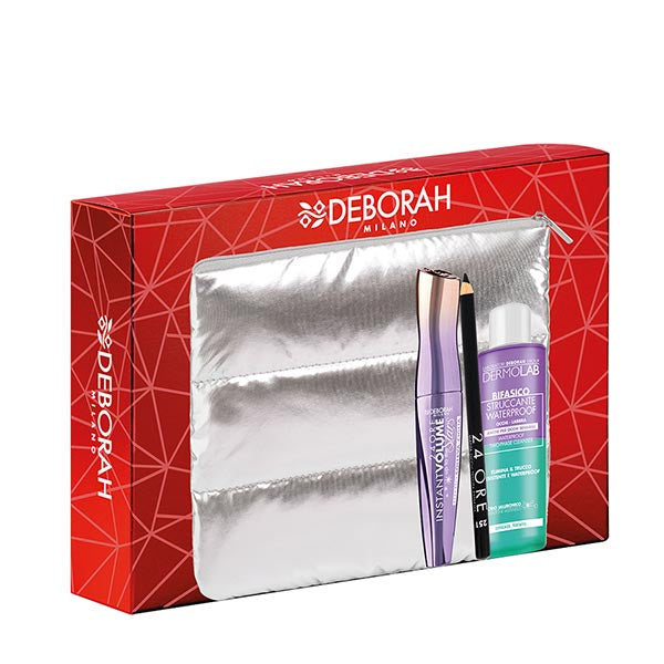 DEBORAH KIT POCHETTE MASCARA INSTANT VOLUME MATITA + STRUCCANTE - Tre Pi Profumerie