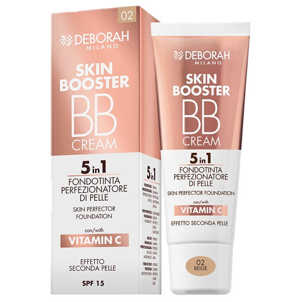 DEBORAH SKIN BOOSTER BBCREAM FONDOTINTA 5 IN 1 VITAMINA C 02 - Tre Pi Profumerie