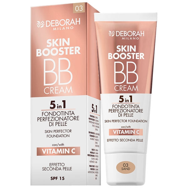 DEBORAH SKIN BOOSTER BBCREAM FONDOTINTA 5 IN 1 VITAMINA C 03 - Tre Pi Profumerie