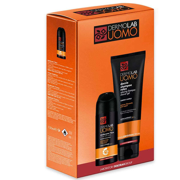 DERMOLAB UOMO COFANETTODEODORANTE 72 ORE + DOCCIA SHAMPOO RELAX - Tre Pi Profumerie