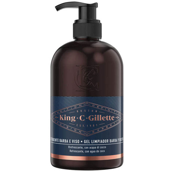 GILLETTE KING C. DETERGENTE BARBA E VISO RINFRESCANTE 350 ML - Tre Pi Profumerie