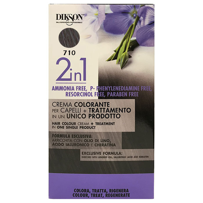 DIKSON 2 IN 1 CREMA COLORANTE BIONDO CENERE 710 - Tre Pi Profumerie