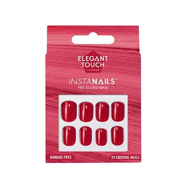 ELEGANT TOUCH INSTANAILS BORN RED 24 SQUOVAL NAILS PRE GLUED - Tre Pi Profumerie