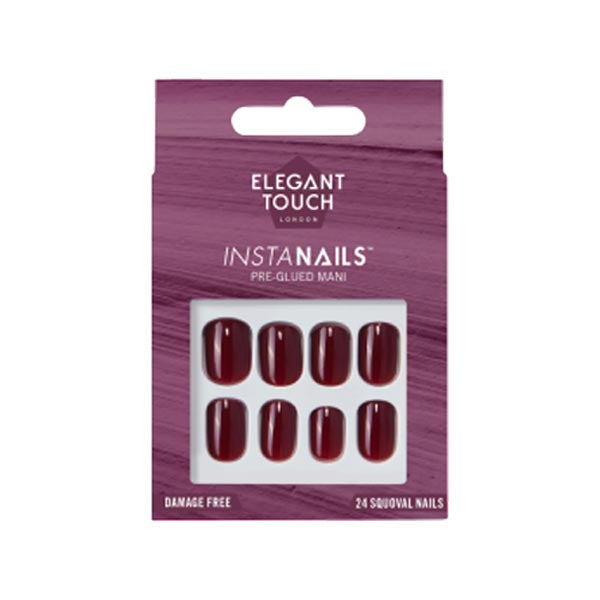 ELEGANT TOUCH INSTANAILS DIVINE WINE 24 SQUOVAL NAILS PRE GLUED - Tre Pi Profumerie