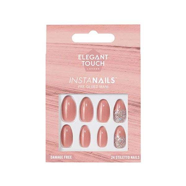 ELEGANT TOUCH INSTANAILS GIRL TALK 24 STILETTO NAILS PRE GLUED - Tre Pi Profumerie