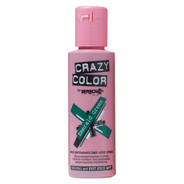 CRAZY COLOR SEMI-PERMANENT HAIR COLOR CREAM EMERALD GREEN 53 - Tre Pi Profumerie