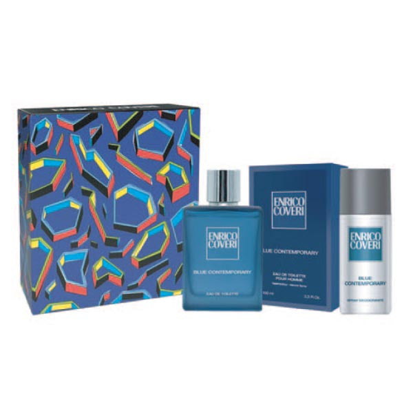 ENRICO COVERI BLUE CONTEMPORARY COFANETTO EDT 100 ML + DEODORANT - Tre Pi Profumerie