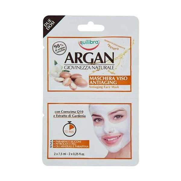 EQUILIBRA ARGAN MASCHERA VISO MONODOSE 2 X 7.5 ML - Tre Pi Profumerie