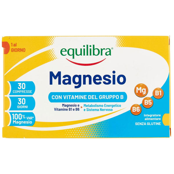 EQUILIBRA INTEGRATORE MAGNESIO CON VITAMINE DEL GRUPPO B 30 CPR - Tre Pi Profumerie
