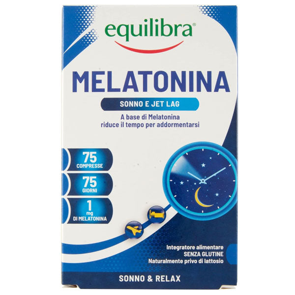 EQUILIBRA INTEGRATORE MELATONINA SONNO E JET LAG 75 COMPRESSE - Tre Pi Profumerie
