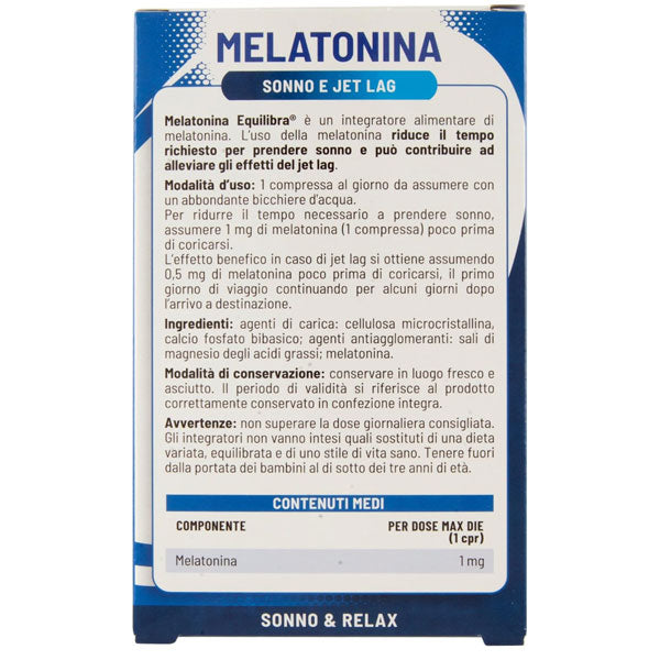 EQUILIBRA INTEGRATORE MELATONINA SONNO E JET LAG 75 COMPRESSE - Tre Pi Profumerie