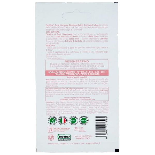 EQUILIBRA ROSA IALURONICA MASCHERA PATCH OCCHI ANTI FATICA - Tre Pi Profumerie