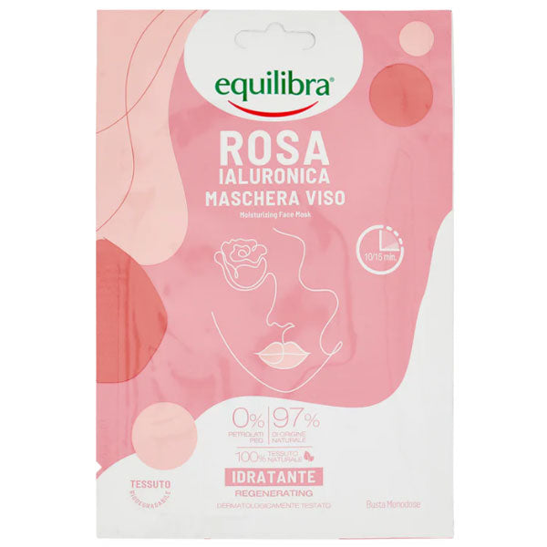 EQUILIBRA ROSA IALURONICA MASCHERA VISO IN TESSUTO 1 PZ - Tre Pi Profumerie