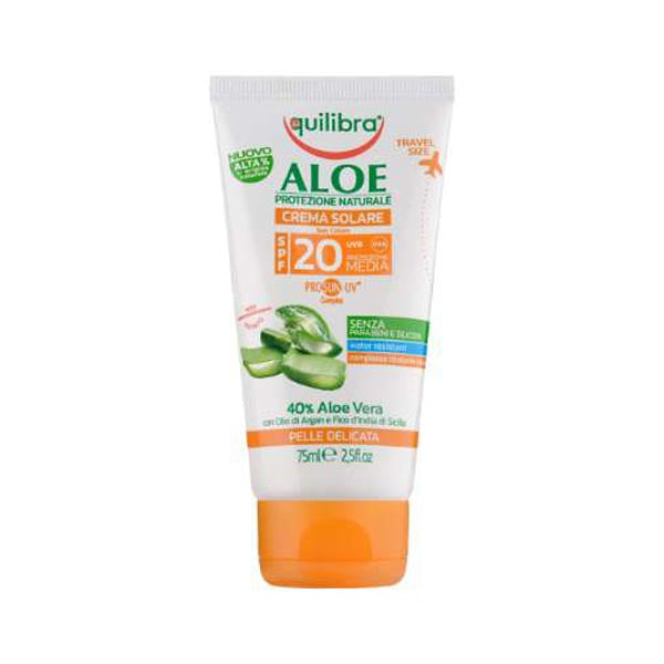 EQUILIBRA SOLARE ALOE CREMA SOLARE SP20 75 ML - Tre Pi Profumerie