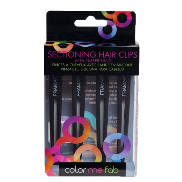 FRAMAR SECTIONING HAIR CLIPS BLACK 4 PEZZI - Tre Pi Profumerie
