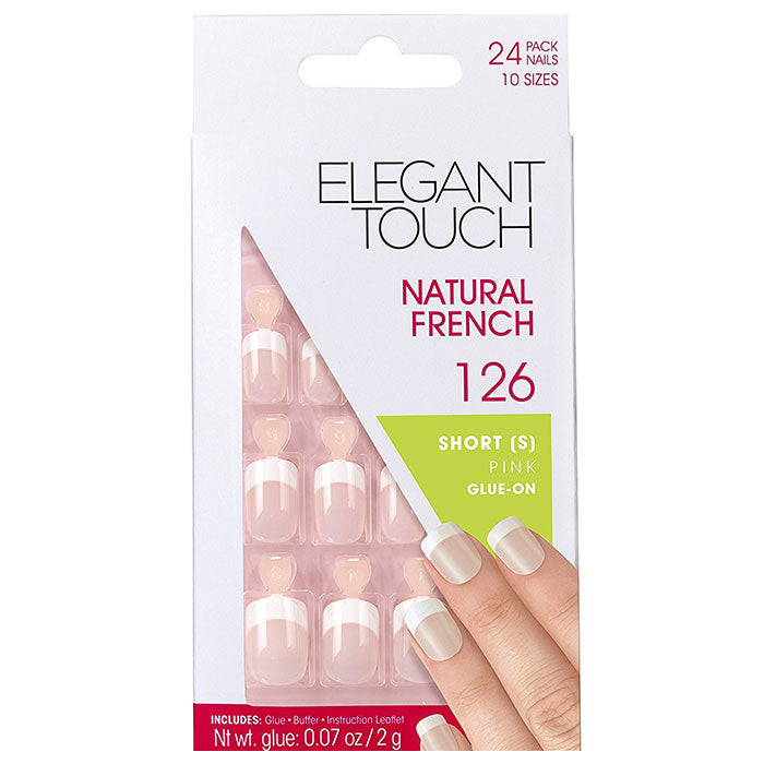 ELEGANT TOUCH NATURAL FRENCH SHORT PINK GLUE ON 126 - Tre Pi Profumerie