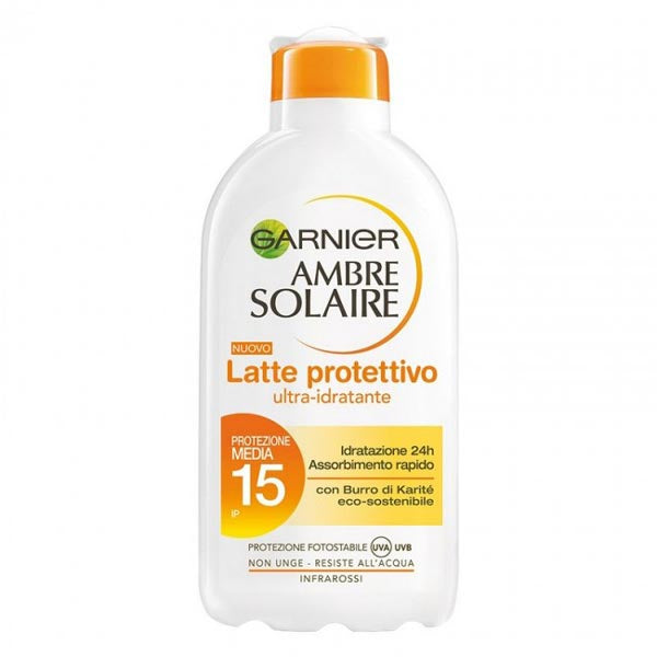 GARNIER AMBRE SOLAIRE LATTE U/IDRAT IP15 200 M - Tre Pi Profumerie