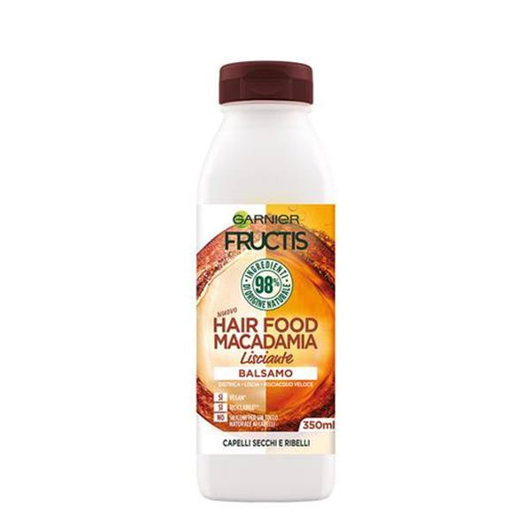 GARNIER FRUCTIS BALSAMOHAIR FOOD MACADAMIA LISCIANTE 350 ML - Tre Pi Profumerie